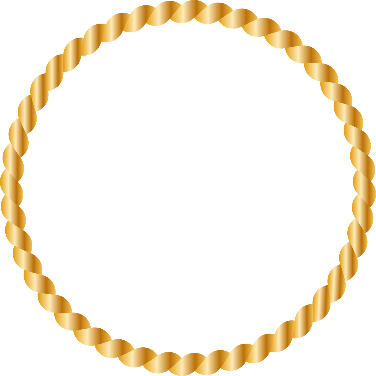 Luxury metallic gold rope circle frame