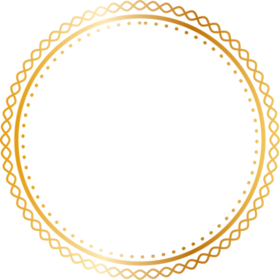 Luxury gold circle frame